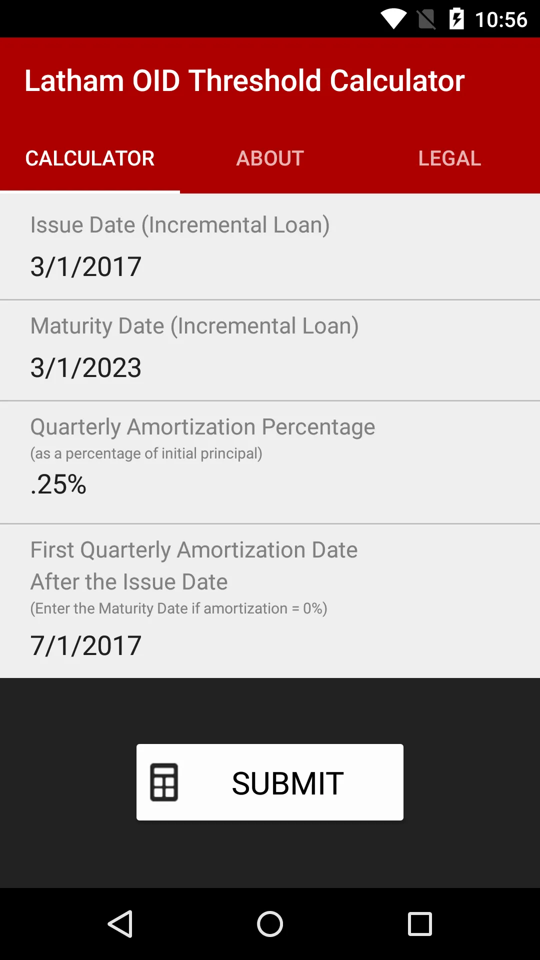 OID Threshold Calculator | Indus Appstore | Screenshot