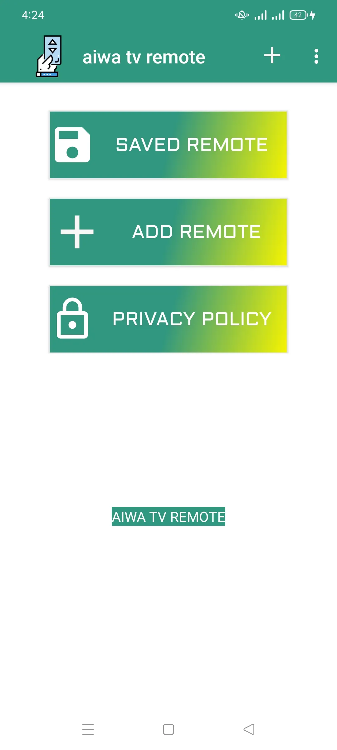 aiwa tv remote | Indus Appstore | Screenshot