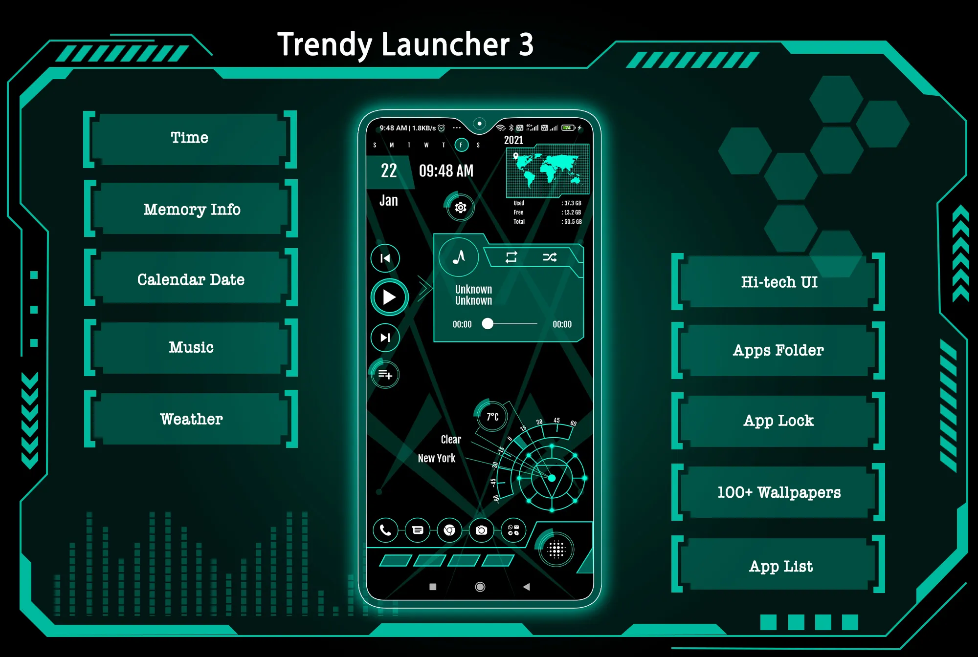 Trendy Launcher 3 - App lock | Indus Appstore | Screenshot