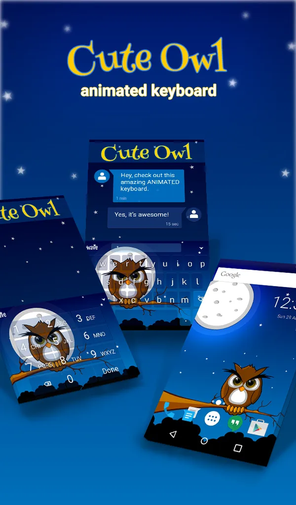 Cute Owl Live Wallpaper Theme | Indus Appstore | Screenshot