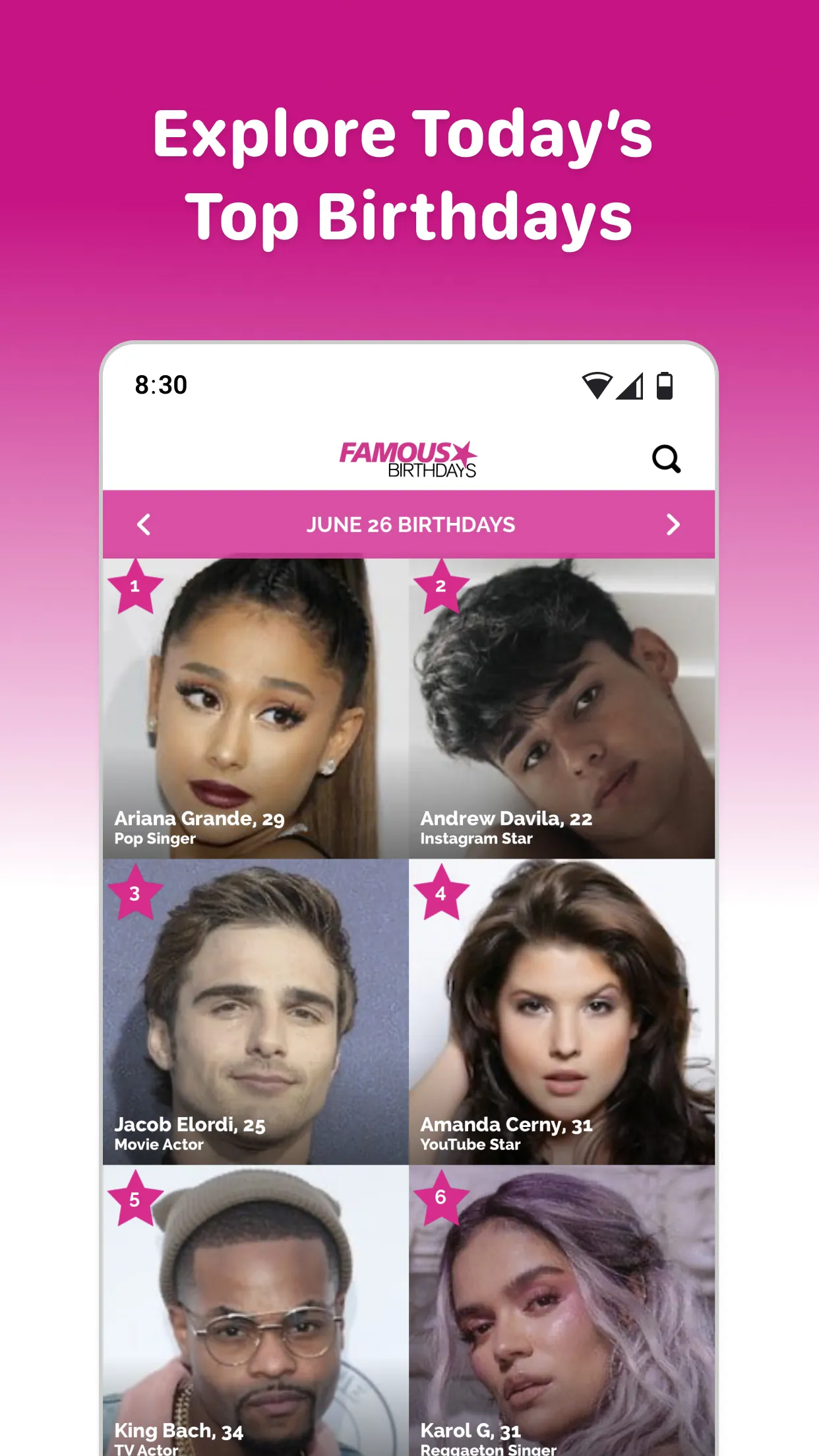 Famous Birthdays | Indus Appstore | Screenshot