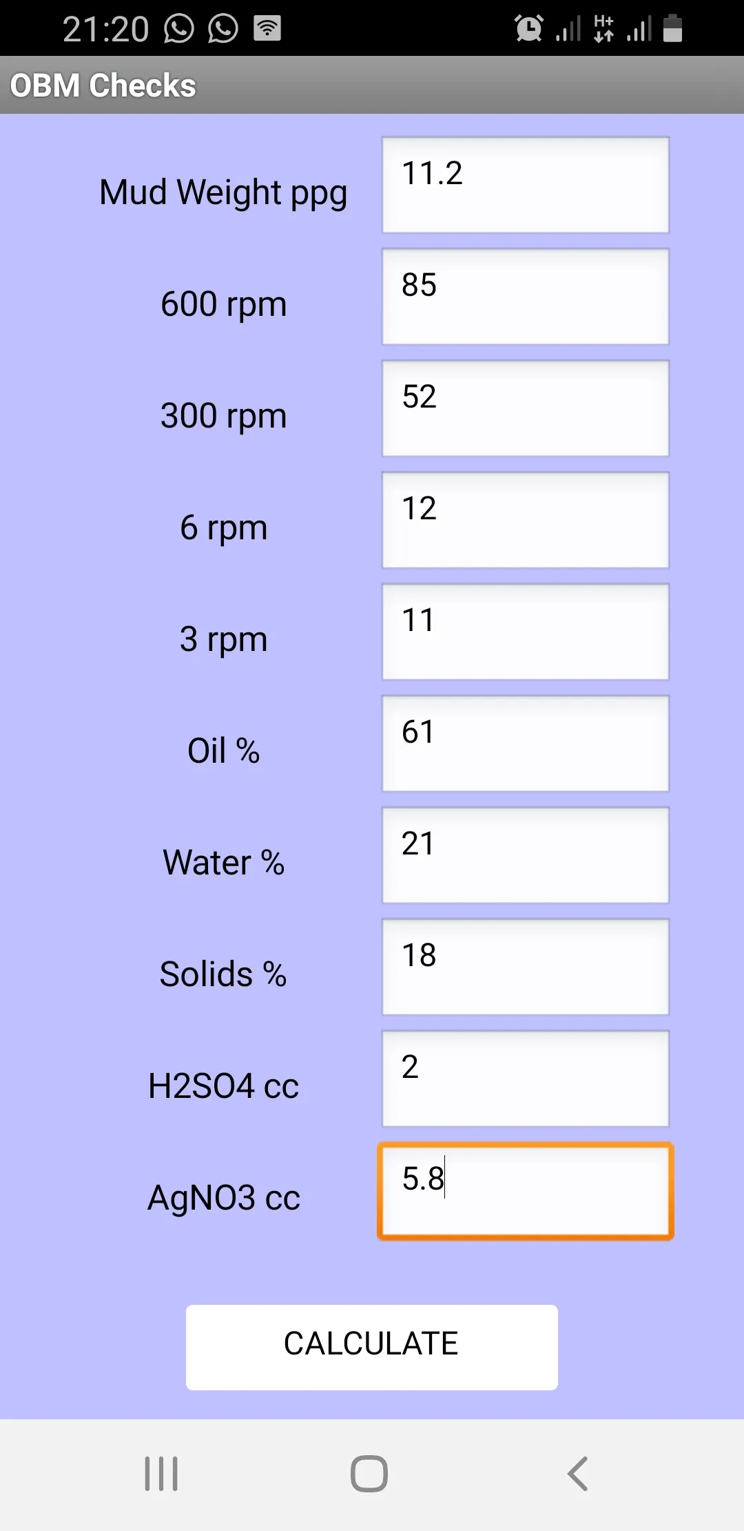 Mud Engineering Calculator | Indus Appstore | Screenshot