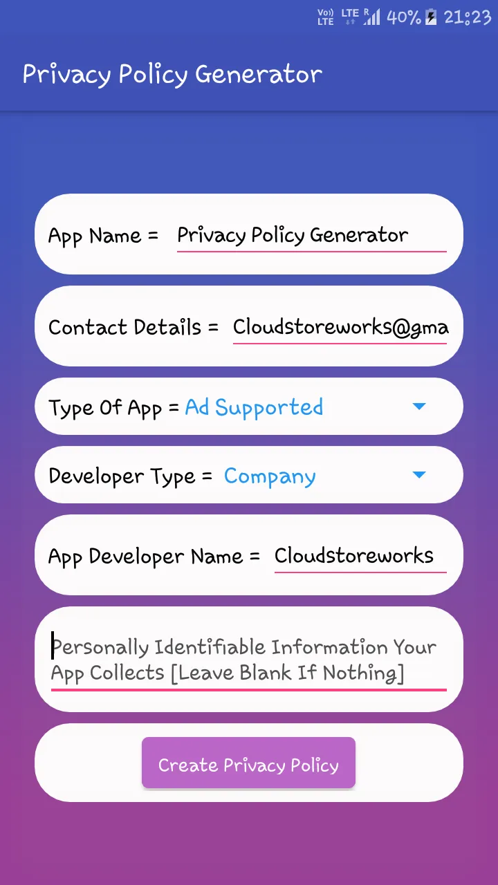 App Privacy Policy Generator | Indus Appstore | Screenshot