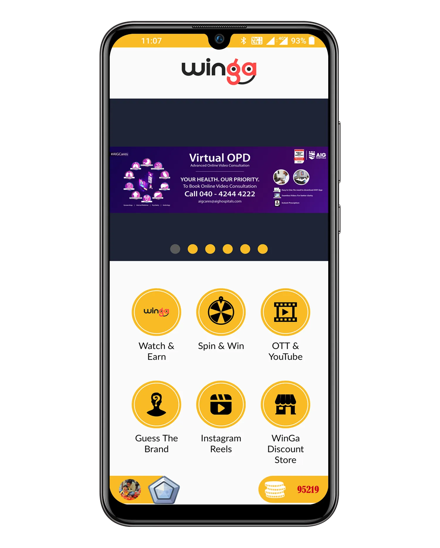 WinGa - Watch, Win & Redeem | Indus Appstore | Screenshot