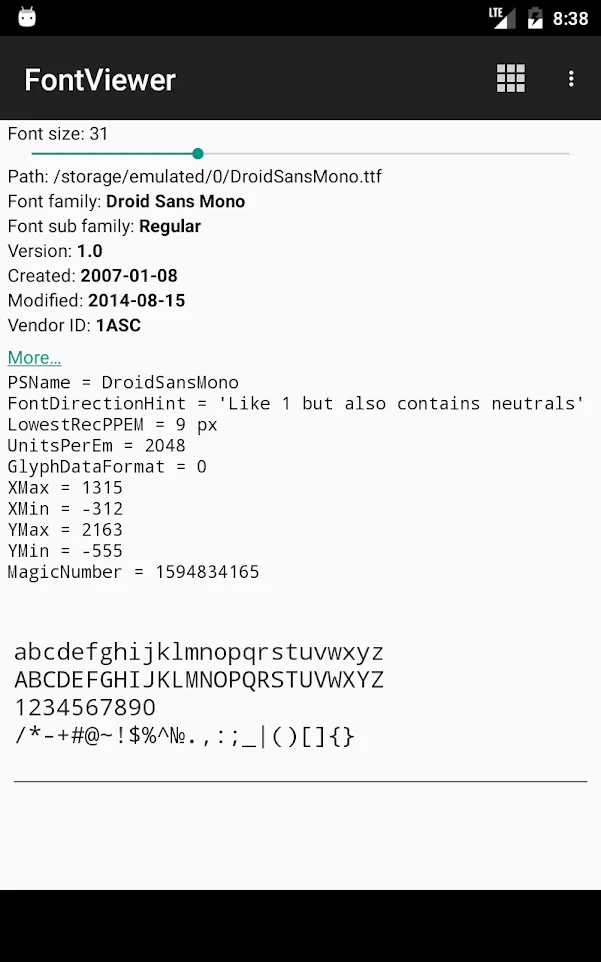 Font viewer | Indus Appstore | Screenshot