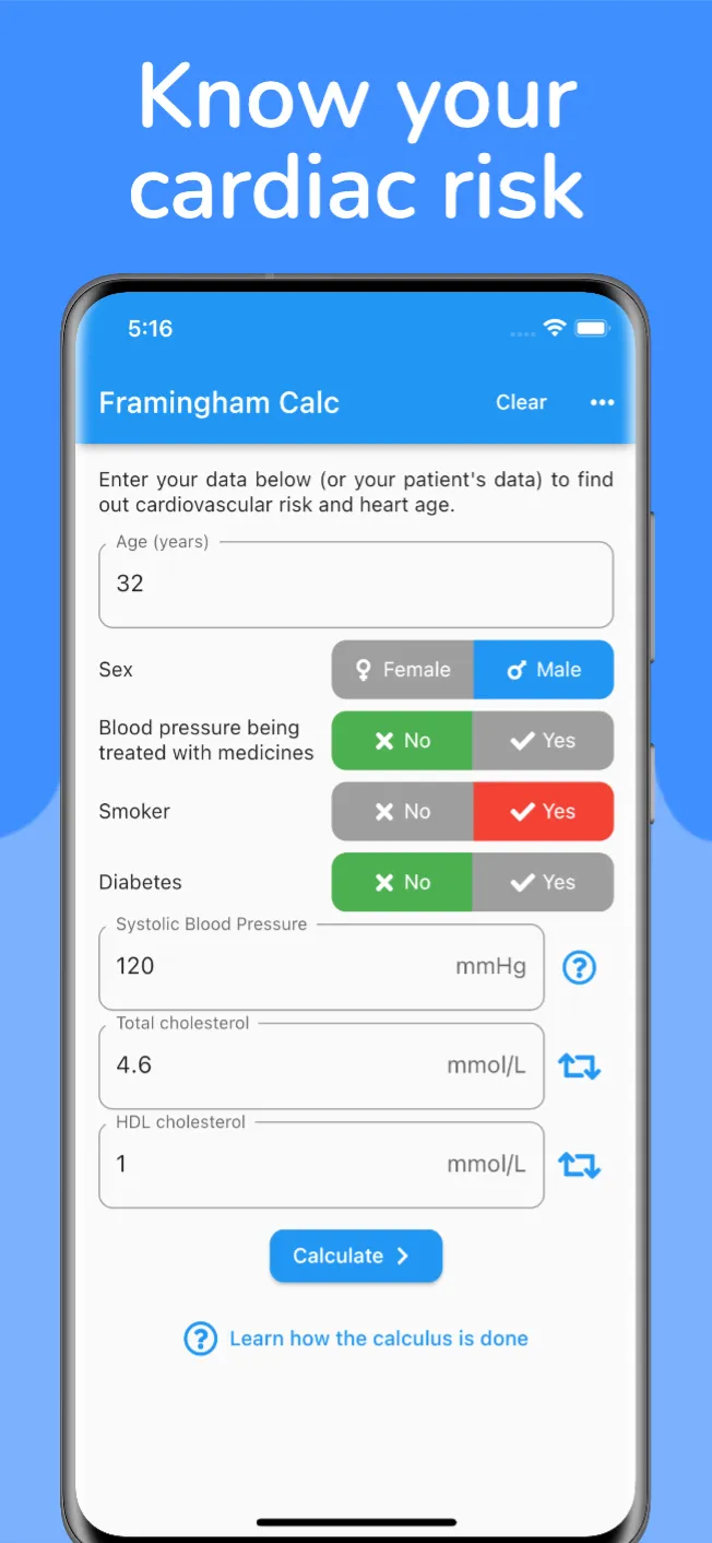 Framingham Score Heart Age | Indus Appstore | Screenshot