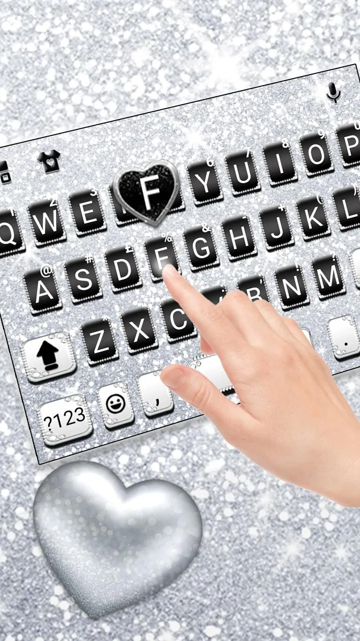 Silvery Glitter Keyboard Theme | Indus Appstore | Screenshot