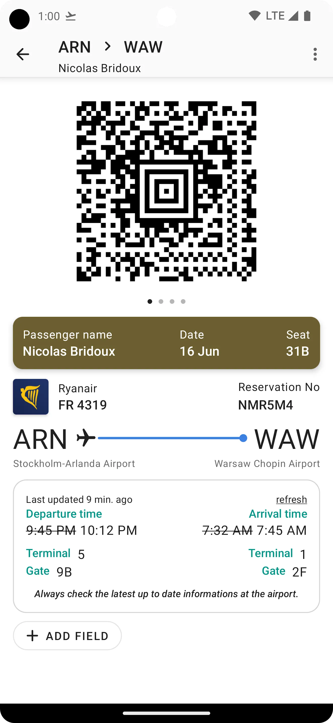 Flight Boarding Pass Wallet | Indus Appstore | Screenshot