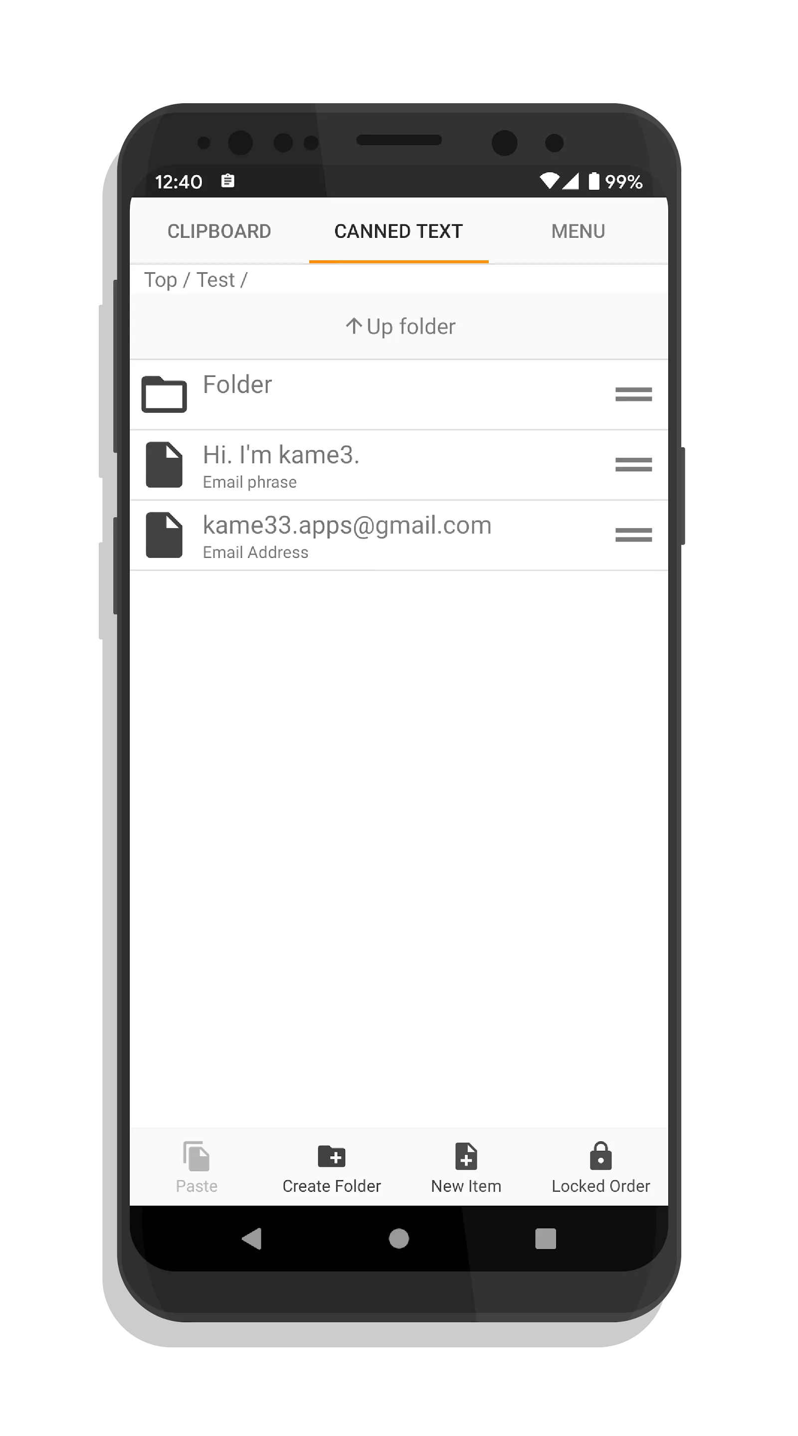 Clipboard / Canned text List | Indus Appstore | Screenshot