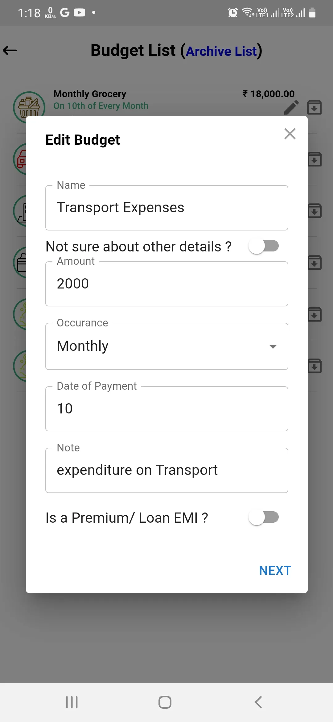 MoneyTrek - Budget & Expenses | Indus Appstore | Screenshot