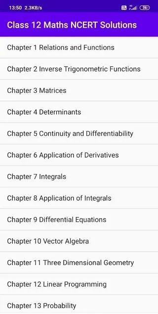 CLASS 12 MATHS NCERT SOLUTIONS | Indus Appstore | Screenshot