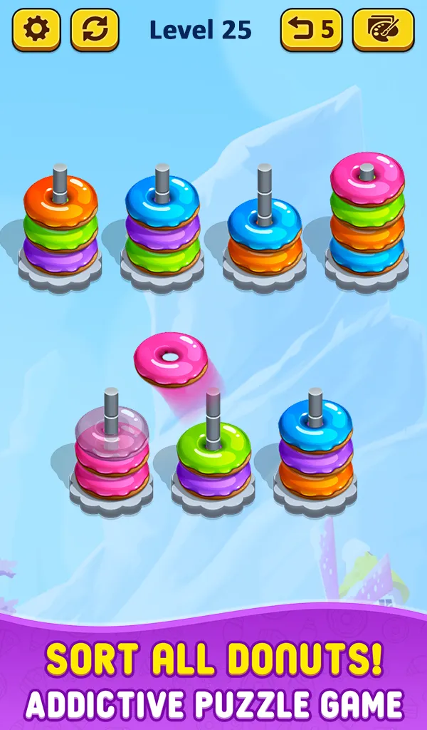 Donut Hoop Stack 3d Color Sort | Indus Appstore | Screenshot