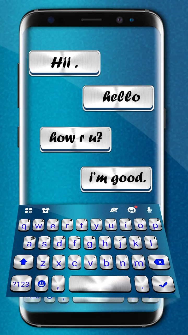 Blue Silver Metal Keyboard Bac | Indus Appstore | Screenshot