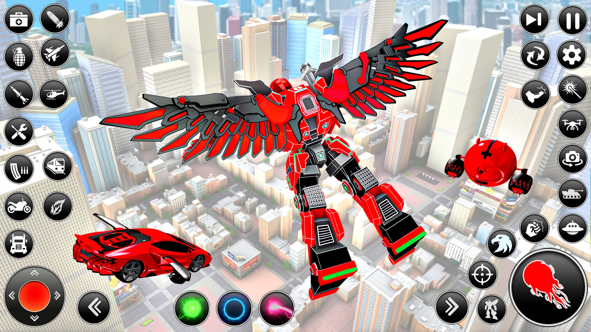 Flying Hawk Robot Car Games | Indus Appstore | Screenshot
