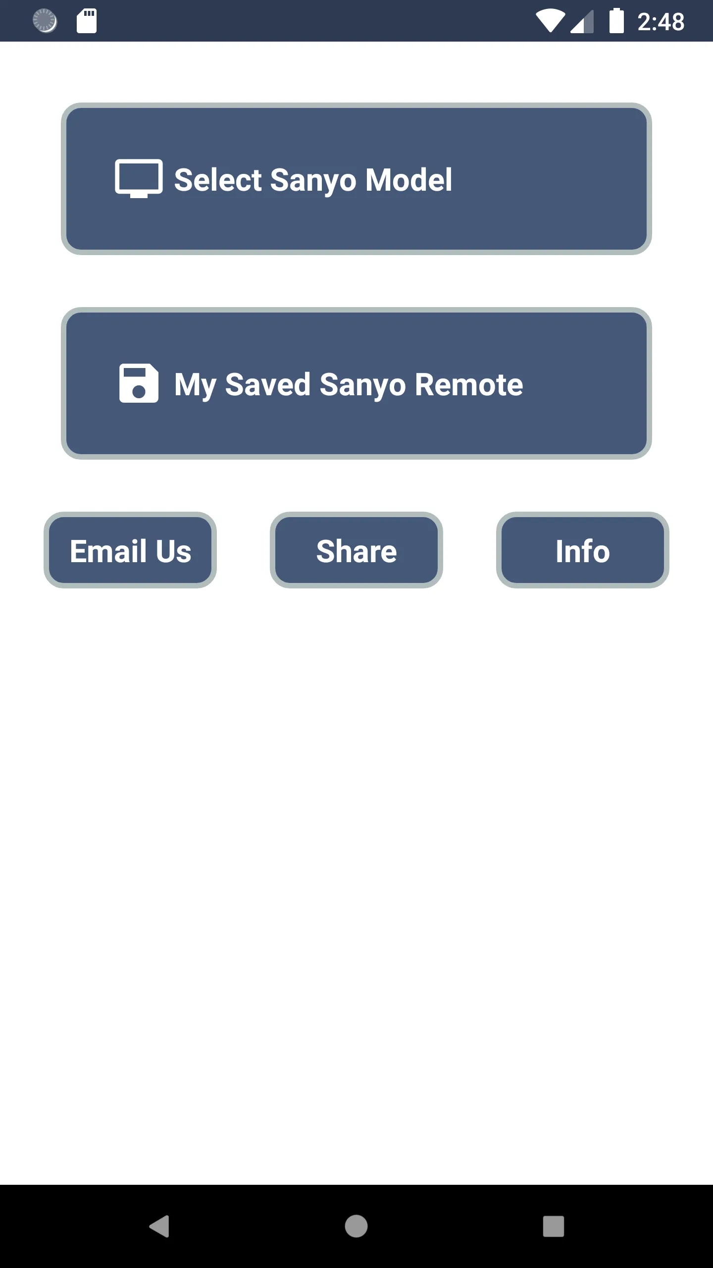 Remote Control For Sanyo TV | Indus Appstore | Screenshot