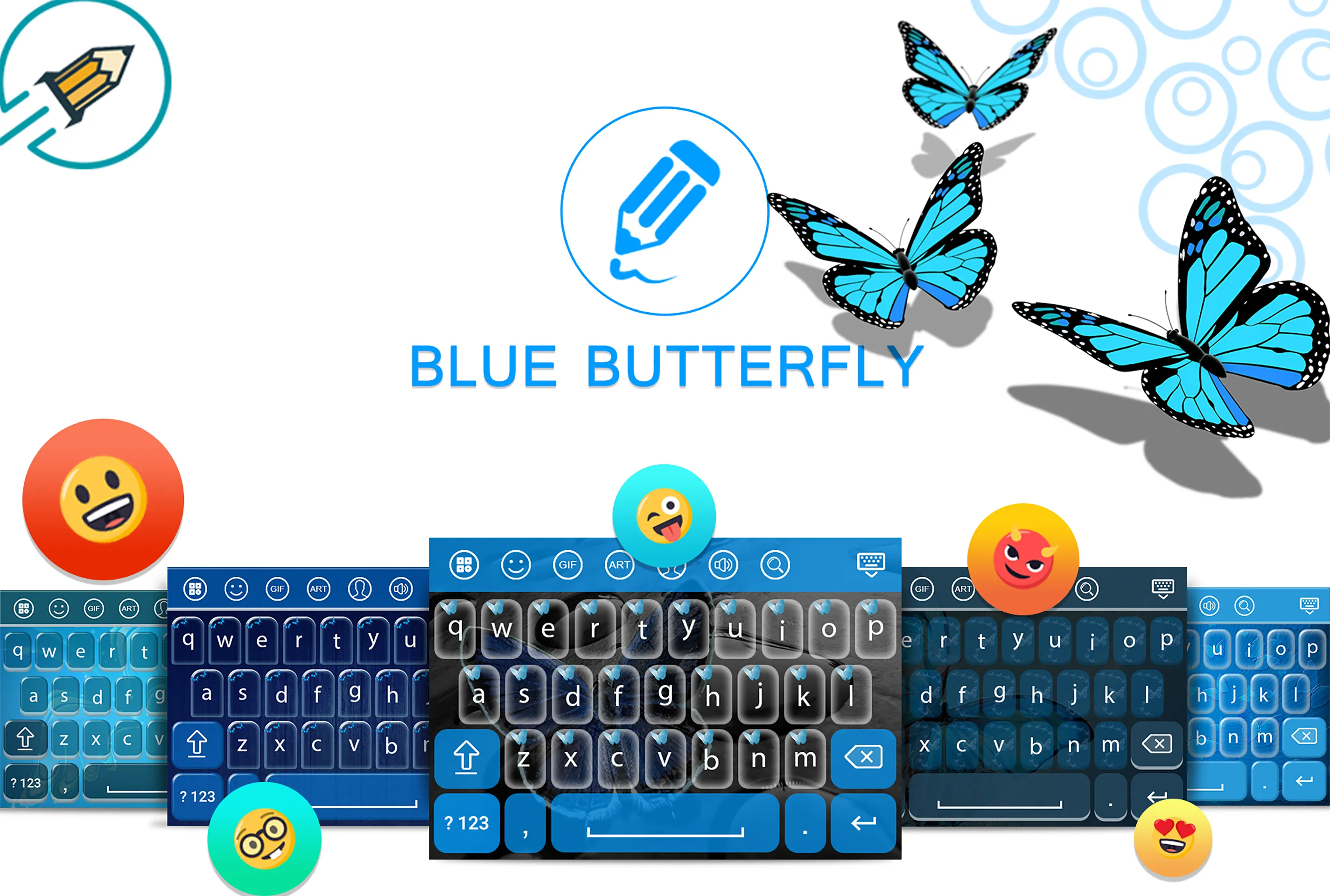 Blue Butterfly Keyboard | Indus Appstore | Screenshot