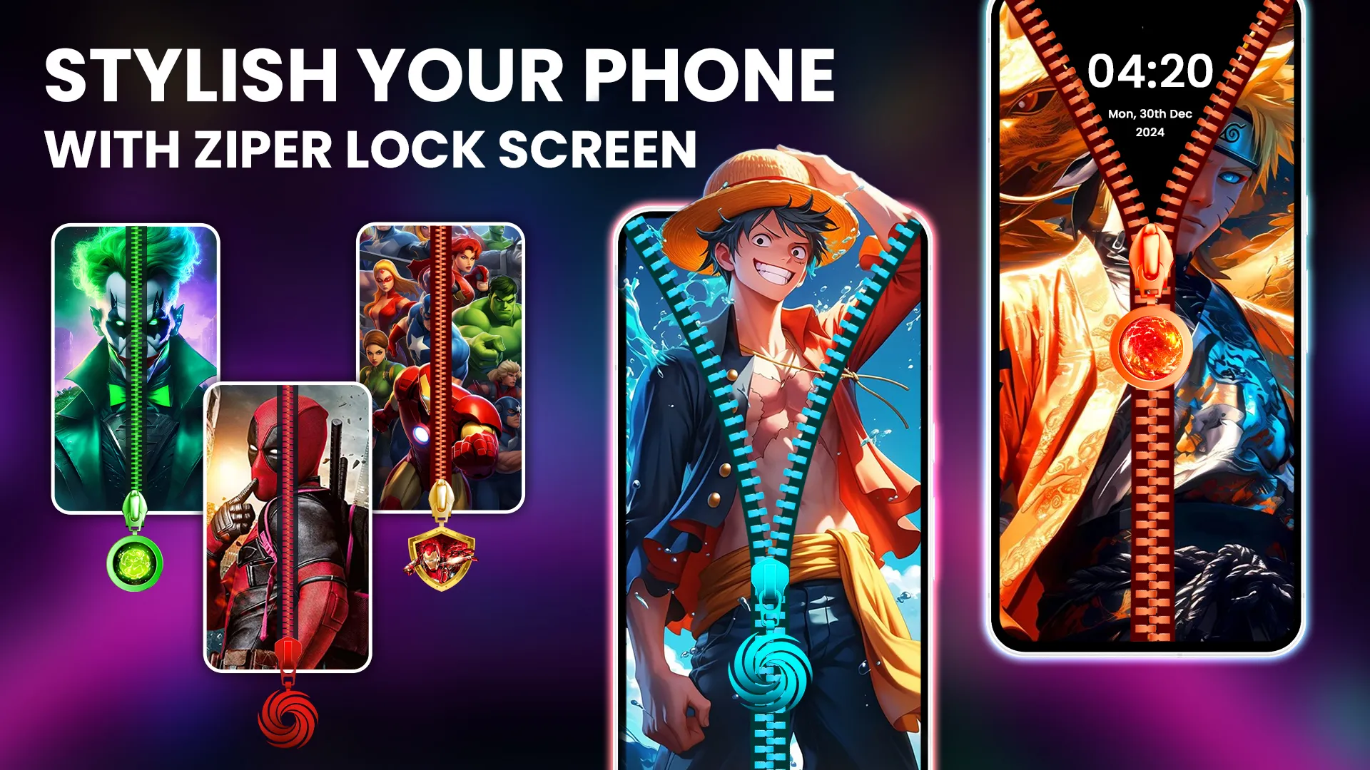 Zipper Lock Screen - Wallpaper | Indus Appstore | Screenshot
