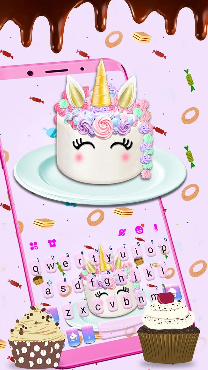 Yummy Unicorn Cake Keyboard Th | Indus Appstore | Screenshot