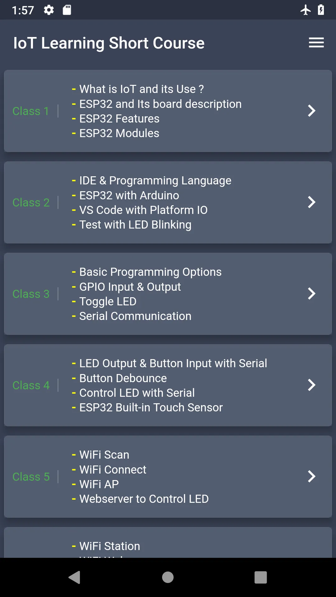 IoT Learning Short Course : ES | Indus Appstore | Screenshot