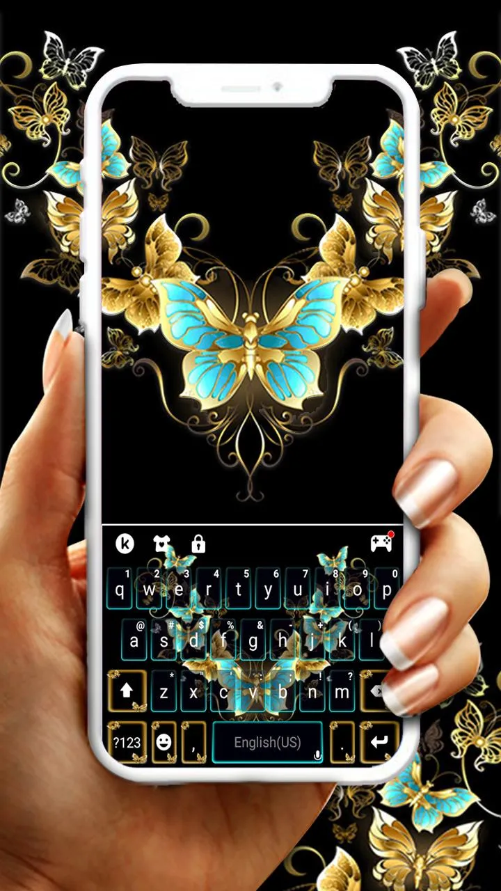 Vintage Golden Butterfly Keybo | Indus Appstore | Screenshot