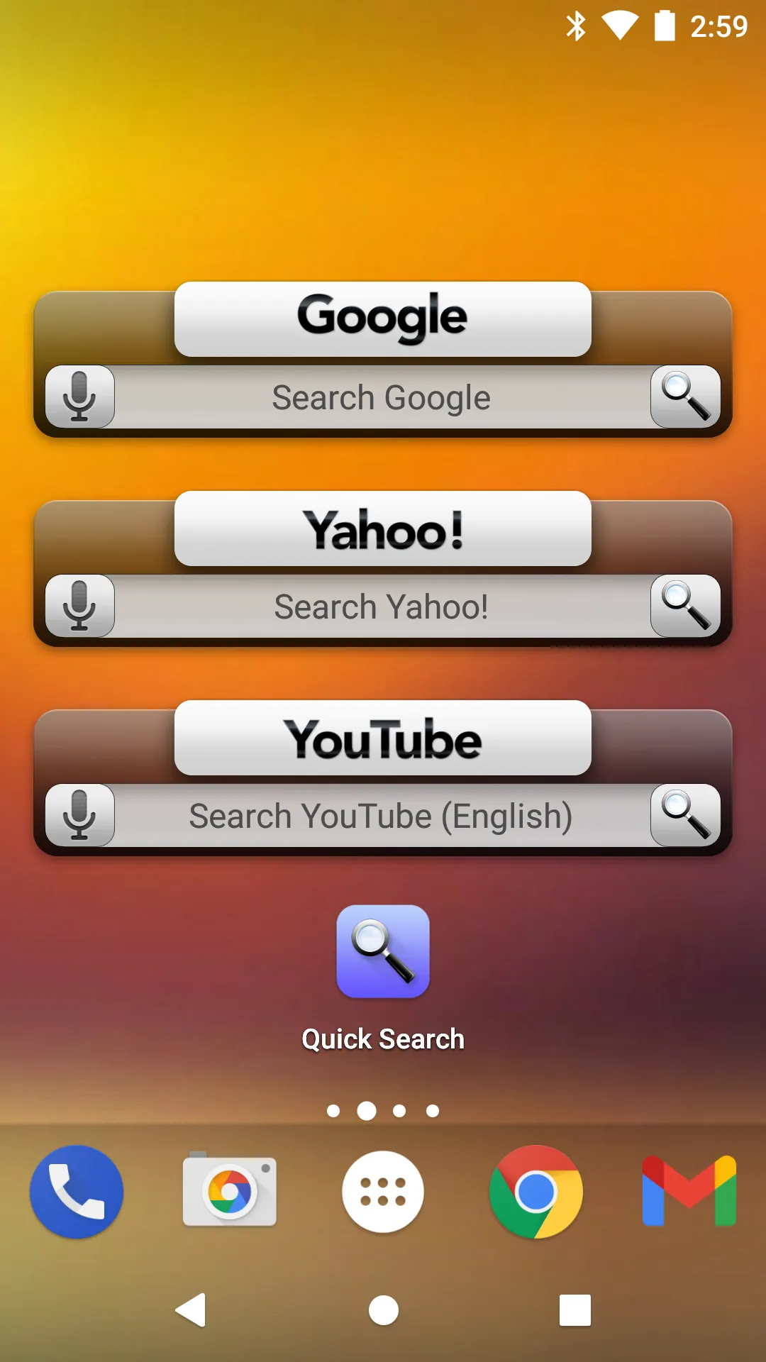 Quick Search Widget (with ads) | Indus Appstore | Screenshot