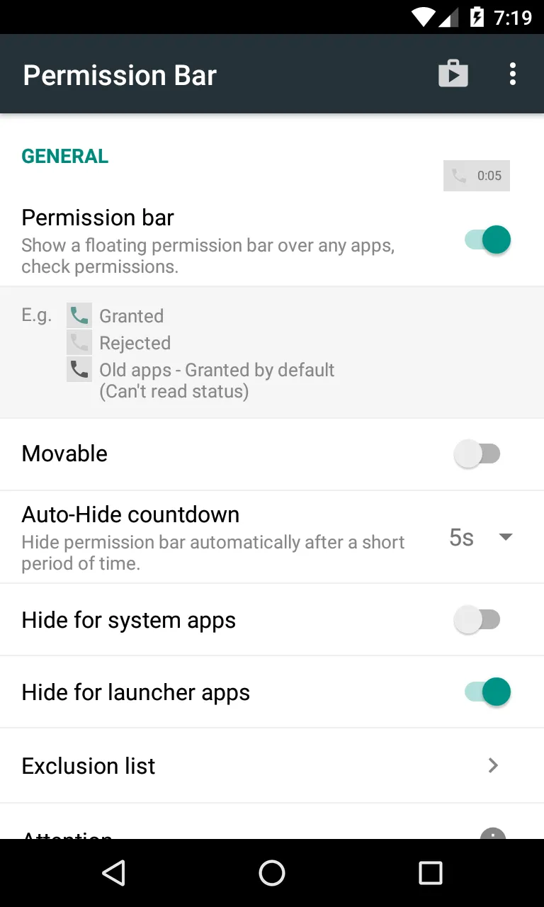 Permission Bar: Floating | Indus Appstore | Screenshot