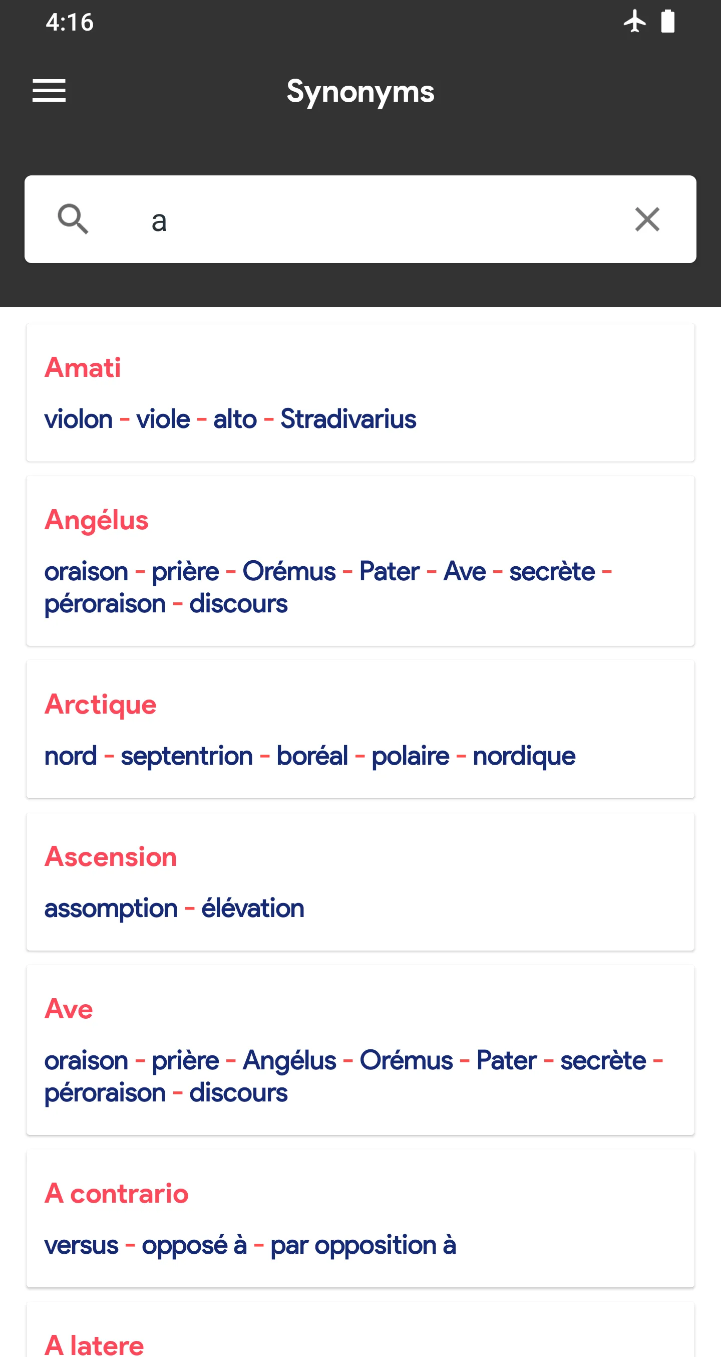 Synonyms French Offline | Indus Appstore | Screenshot