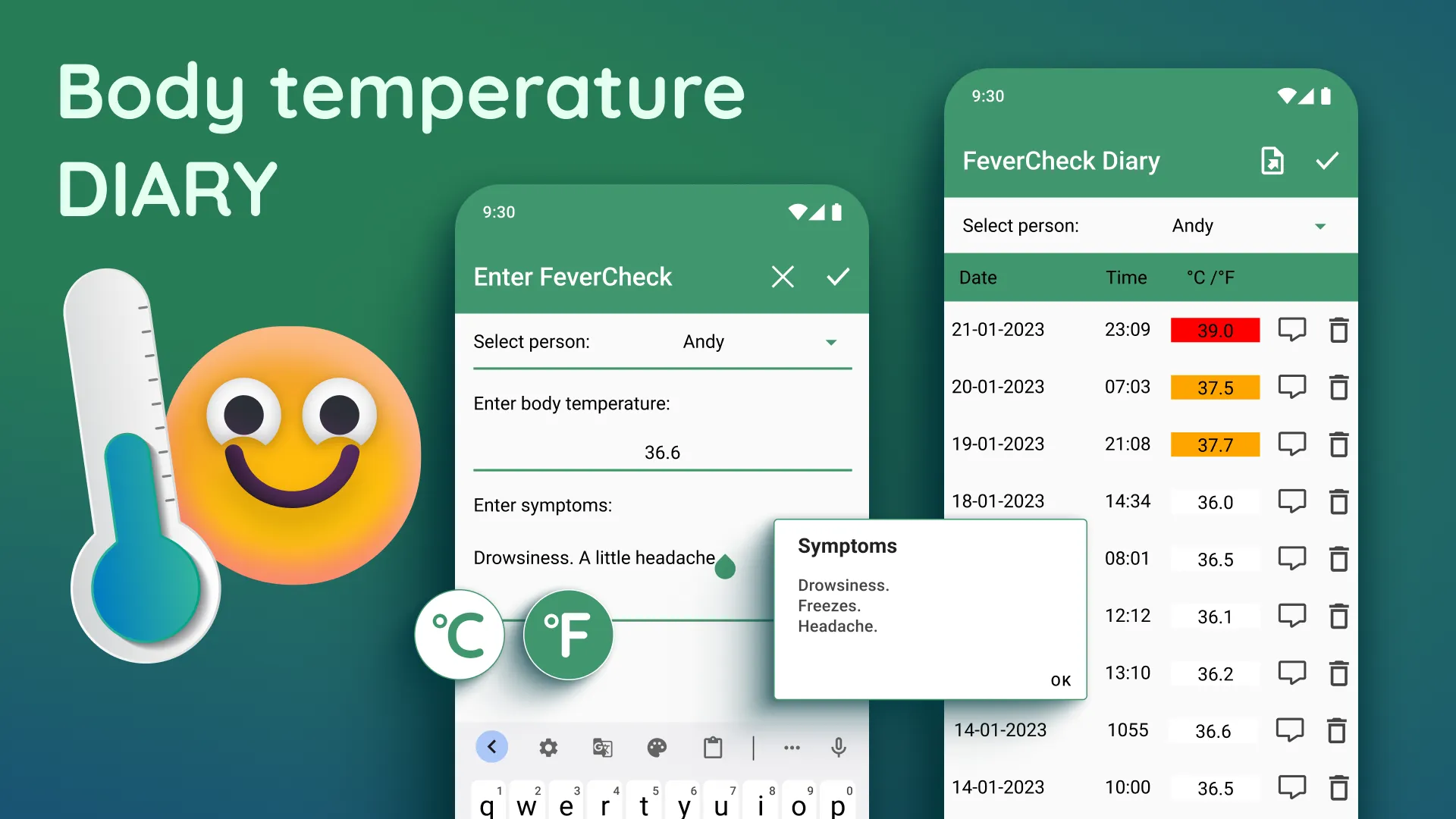 Body Temperature・Fever Tracker | Indus Appstore | Screenshot