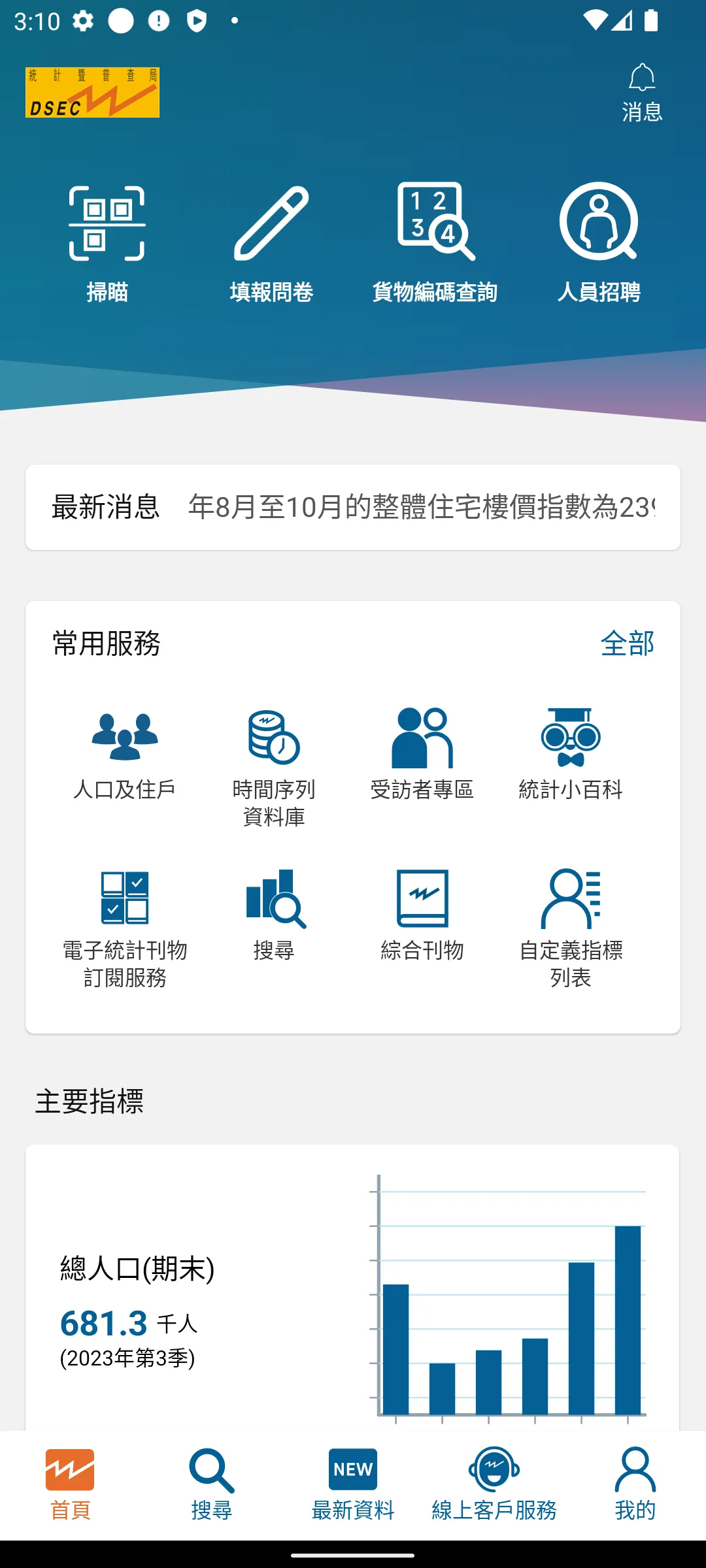 統計暨普查局 | Indus Appstore | Screenshot