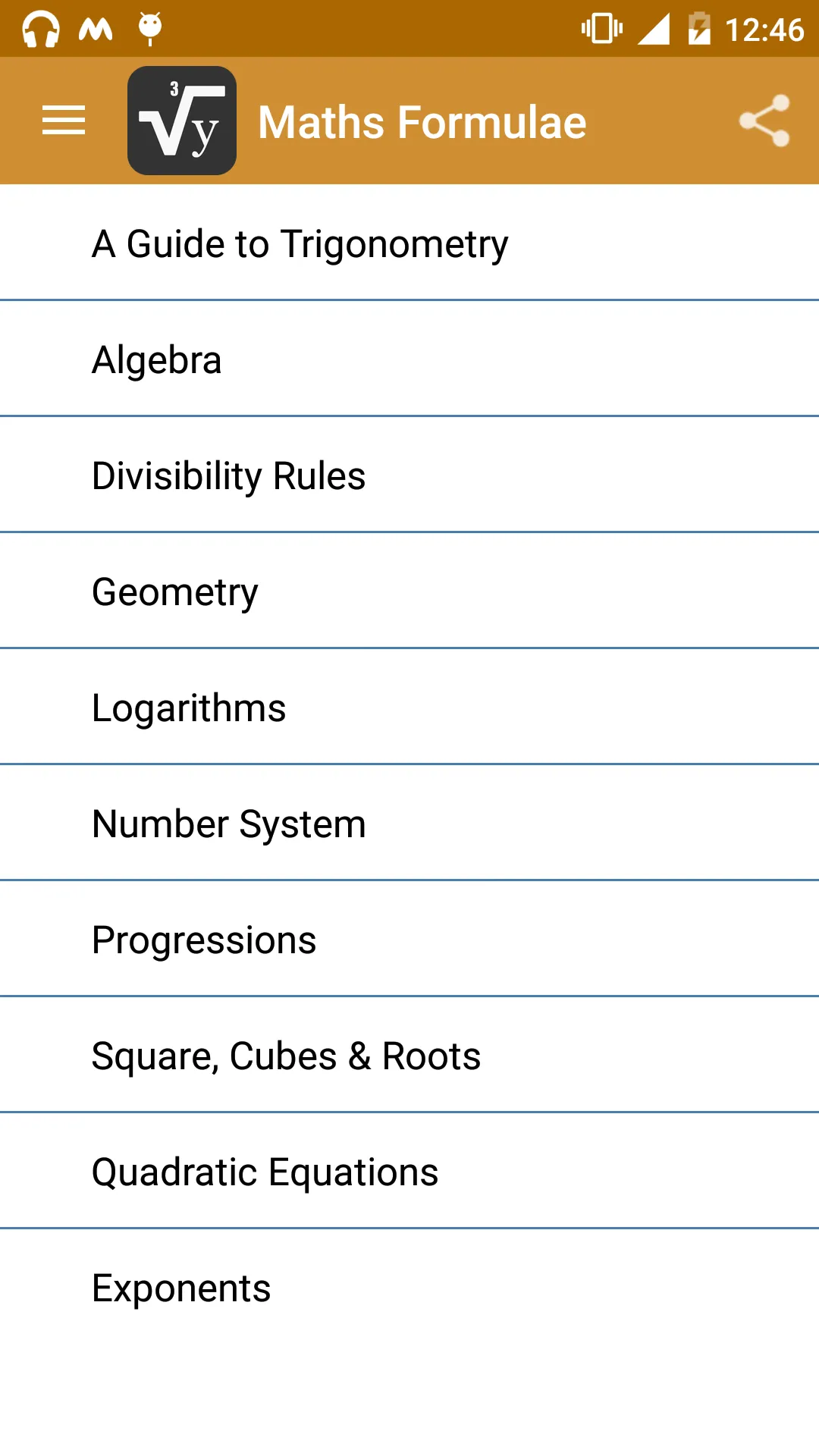 MATHS FORMULA REFERENCE FREE | Indus Appstore | Screenshot