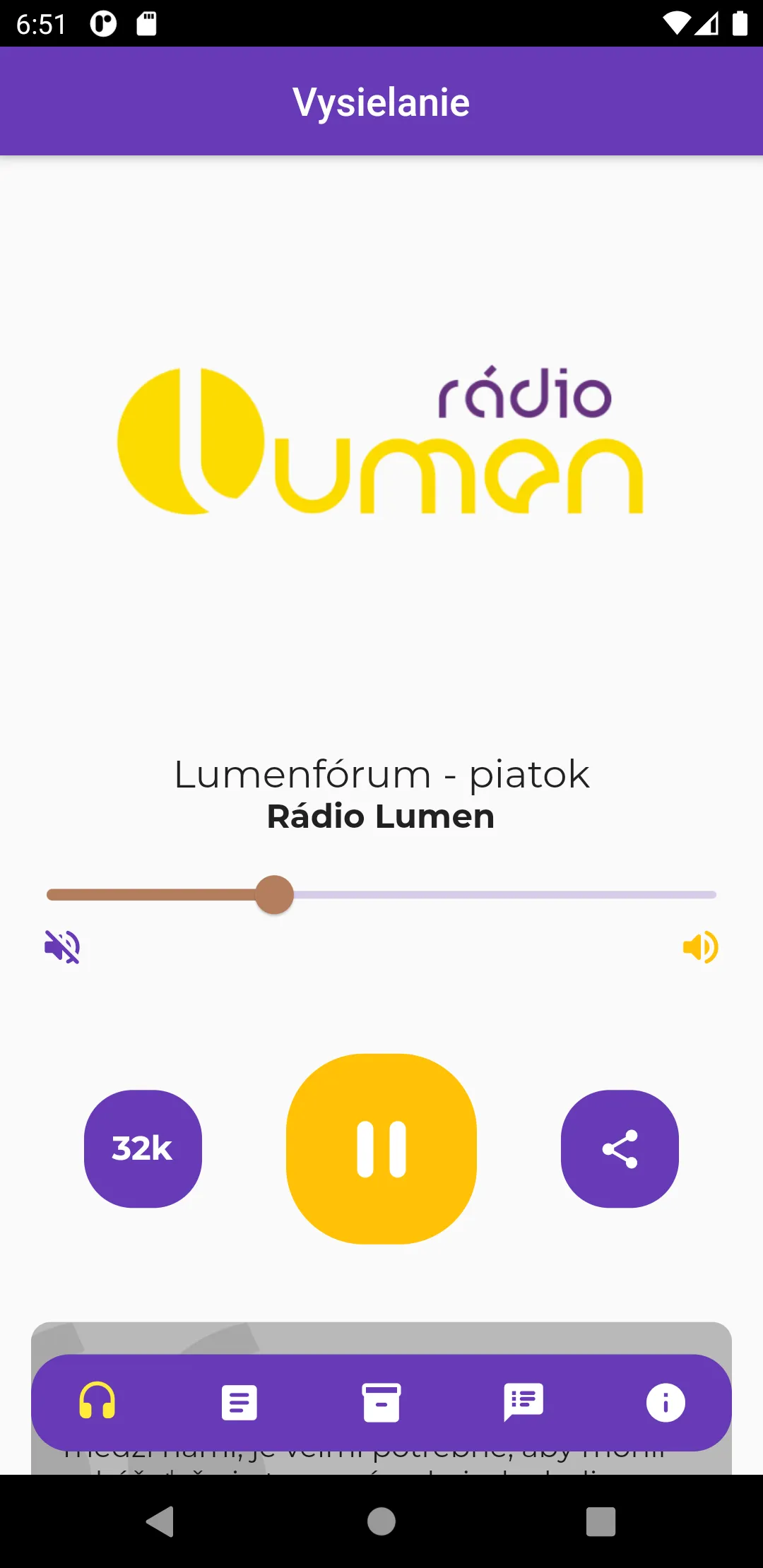 Rádio LUMEN | Indus Appstore | Screenshot