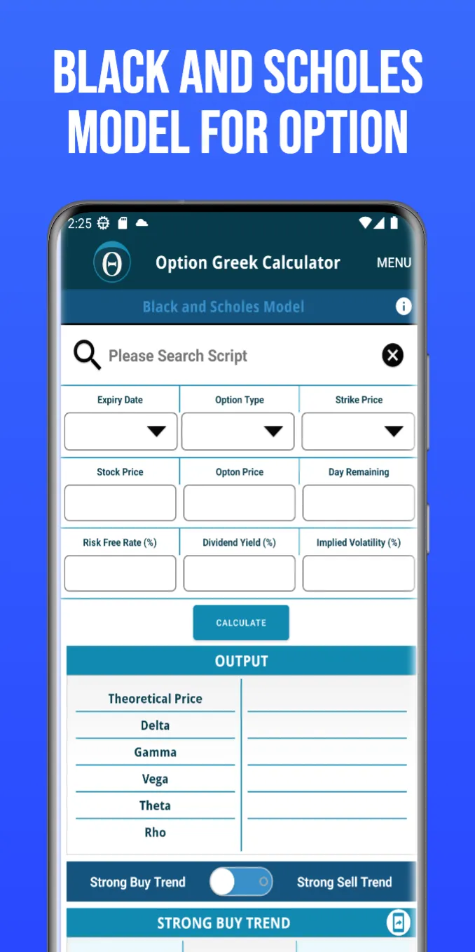 NSE Options Greek Calculator | Indus Appstore | Screenshot