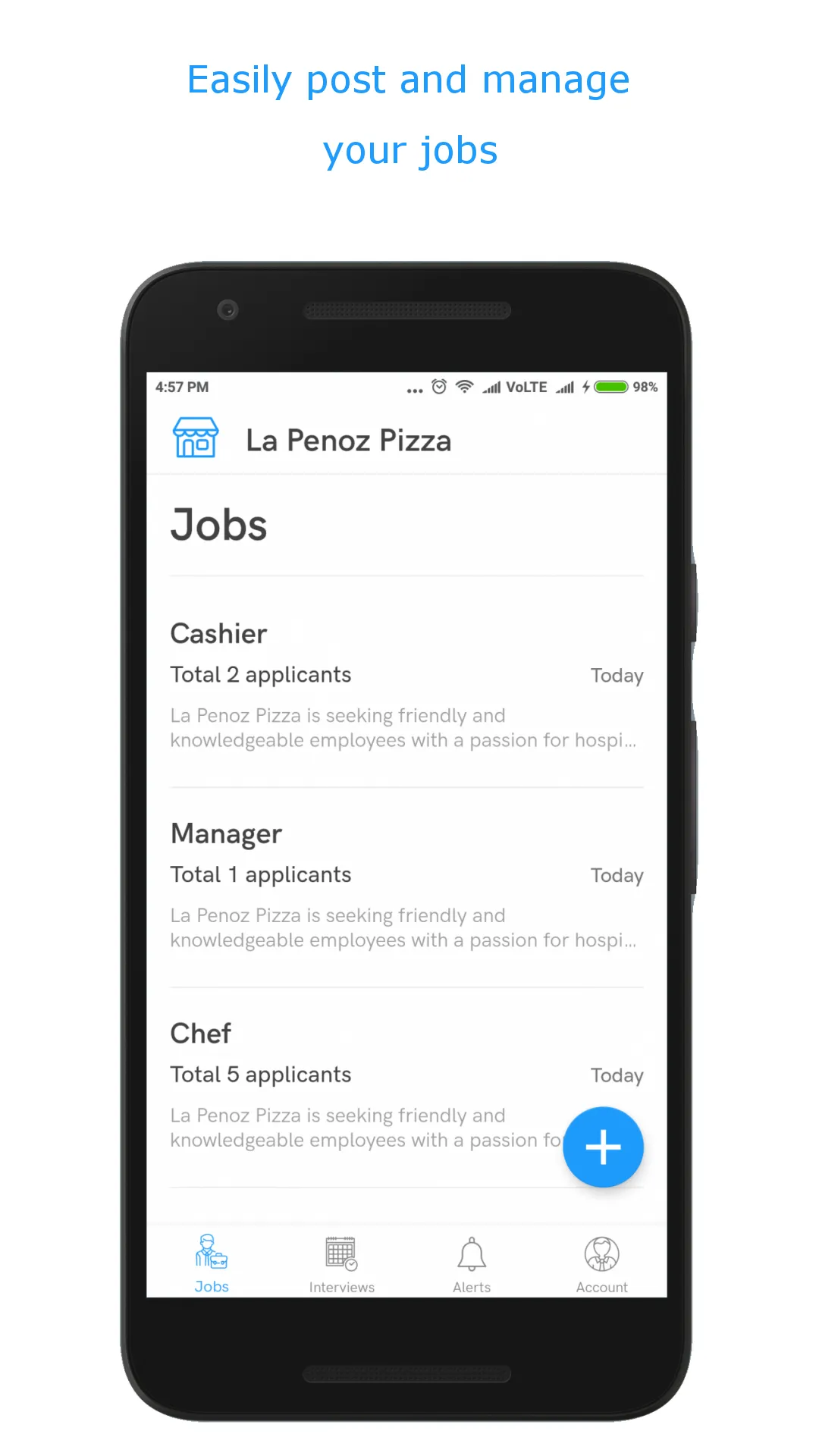 InstaHire: Get RestaurantStaff | Indus Appstore | Screenshot