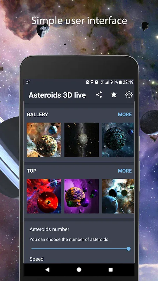 Asteroids 3D live wallpaper | Indus Appstore | Screenshot