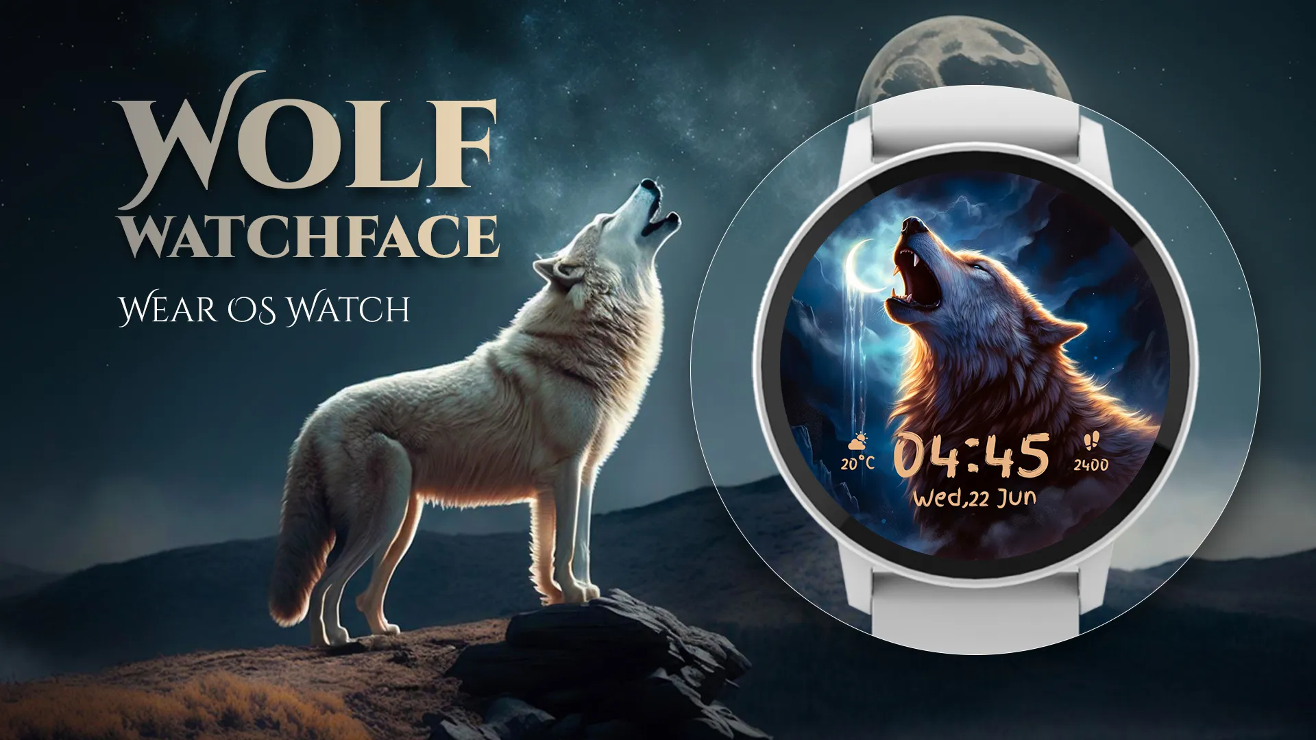 Wolf Watch Face: Wear OS Watch | Indus Appstore | Screenshot