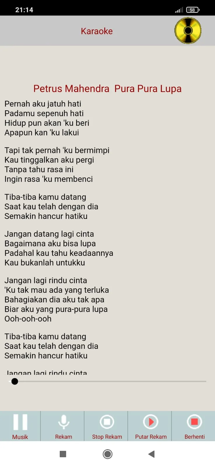 Karaoke Pop Indonesia | Indus Appstore | Screenshot