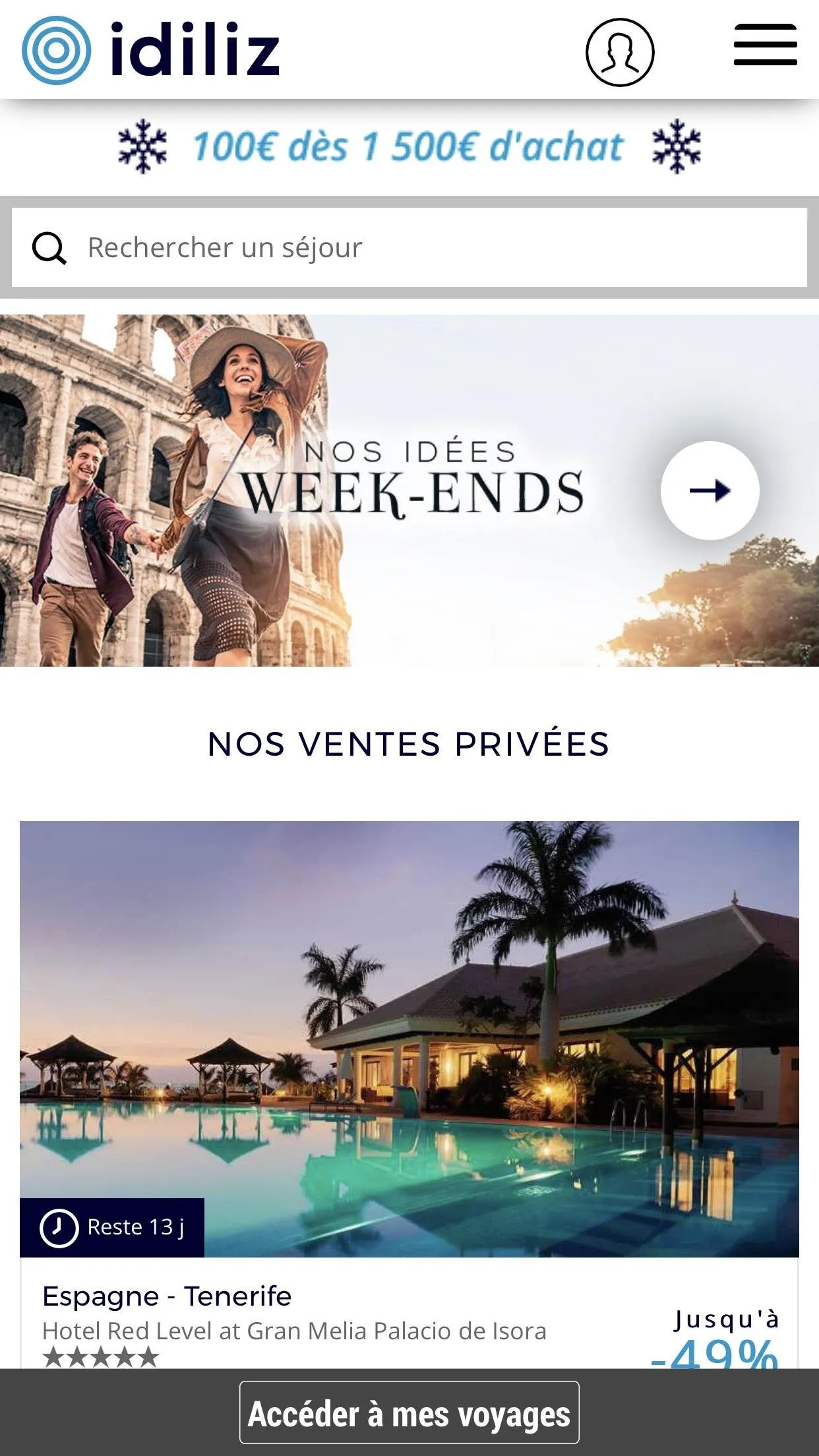 Idiliz beaux voyages, bon prix | Indus Appstore | Screenshot