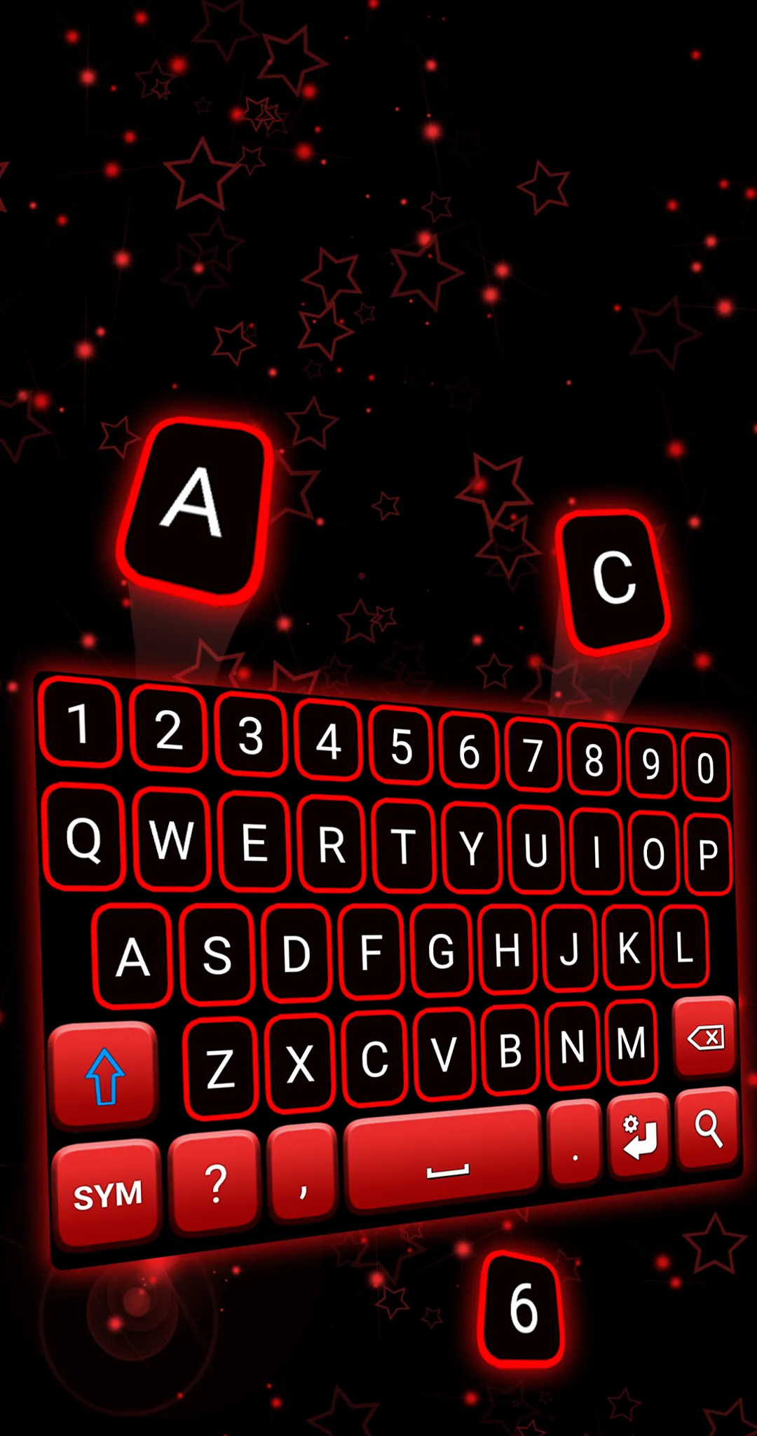 Red Neon Keyboard | Indus Appstore | Screenshot