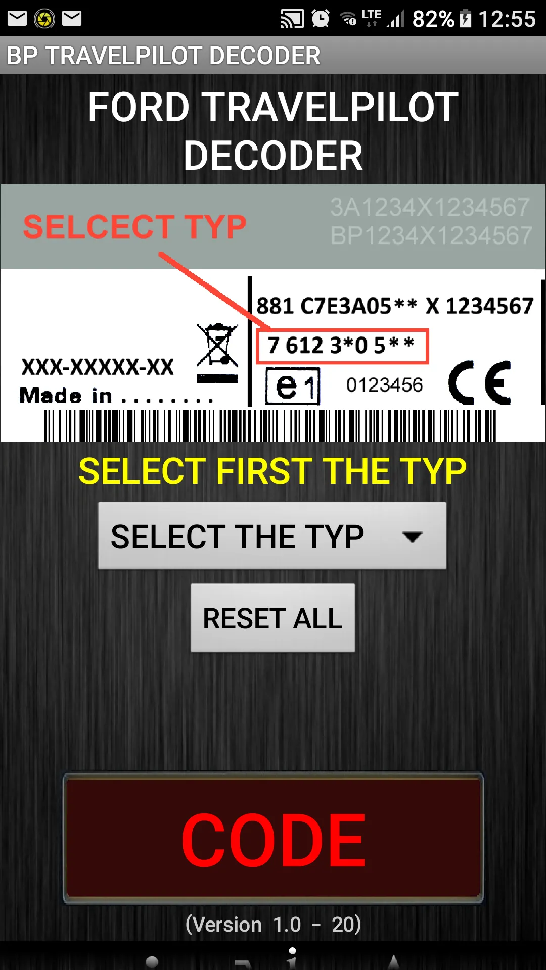 BP Travelpilot Radio Code | Indus Appstore | Screenshot