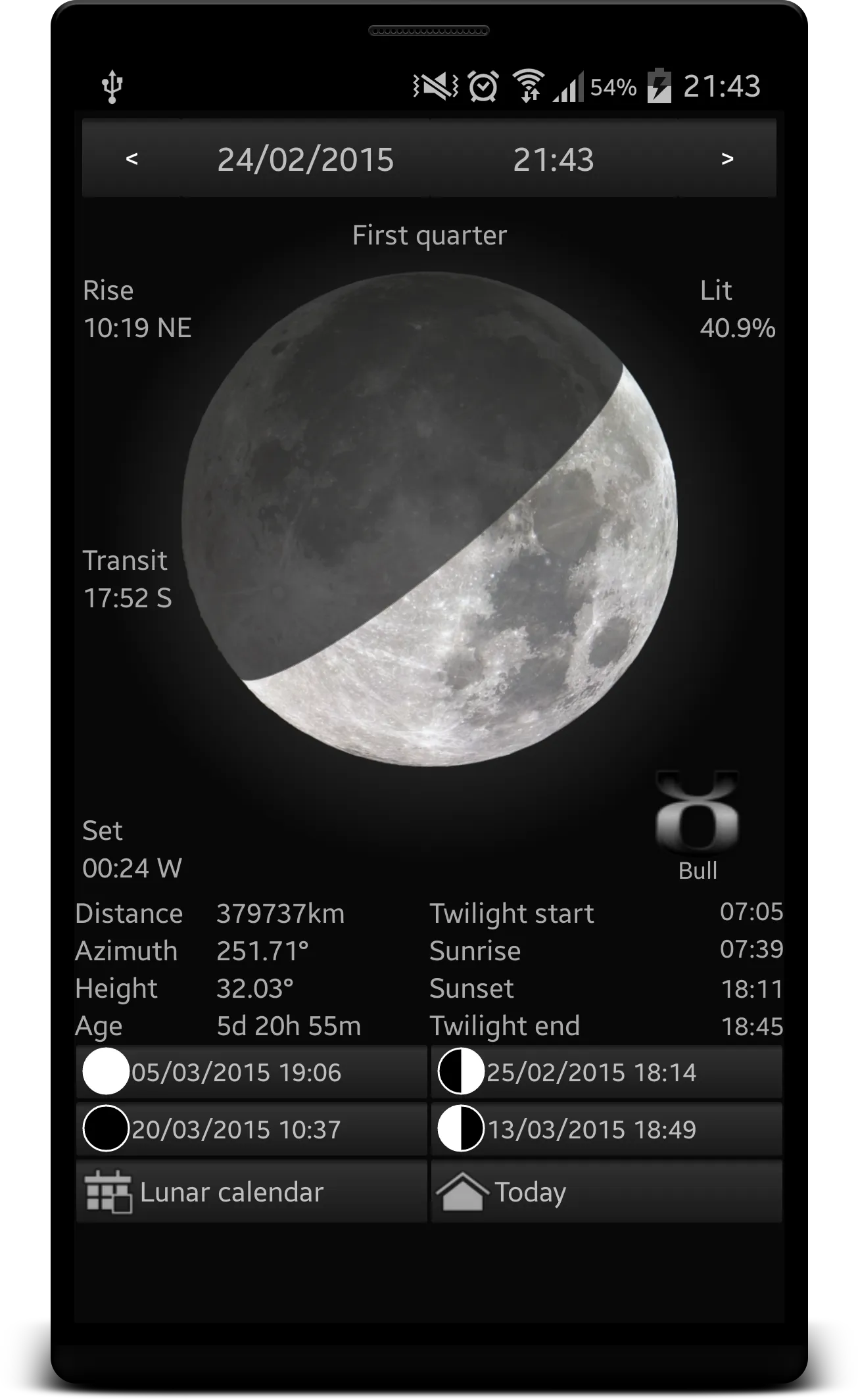 Lunafaqt sun and moon info | Indus Appstore | Screenshot