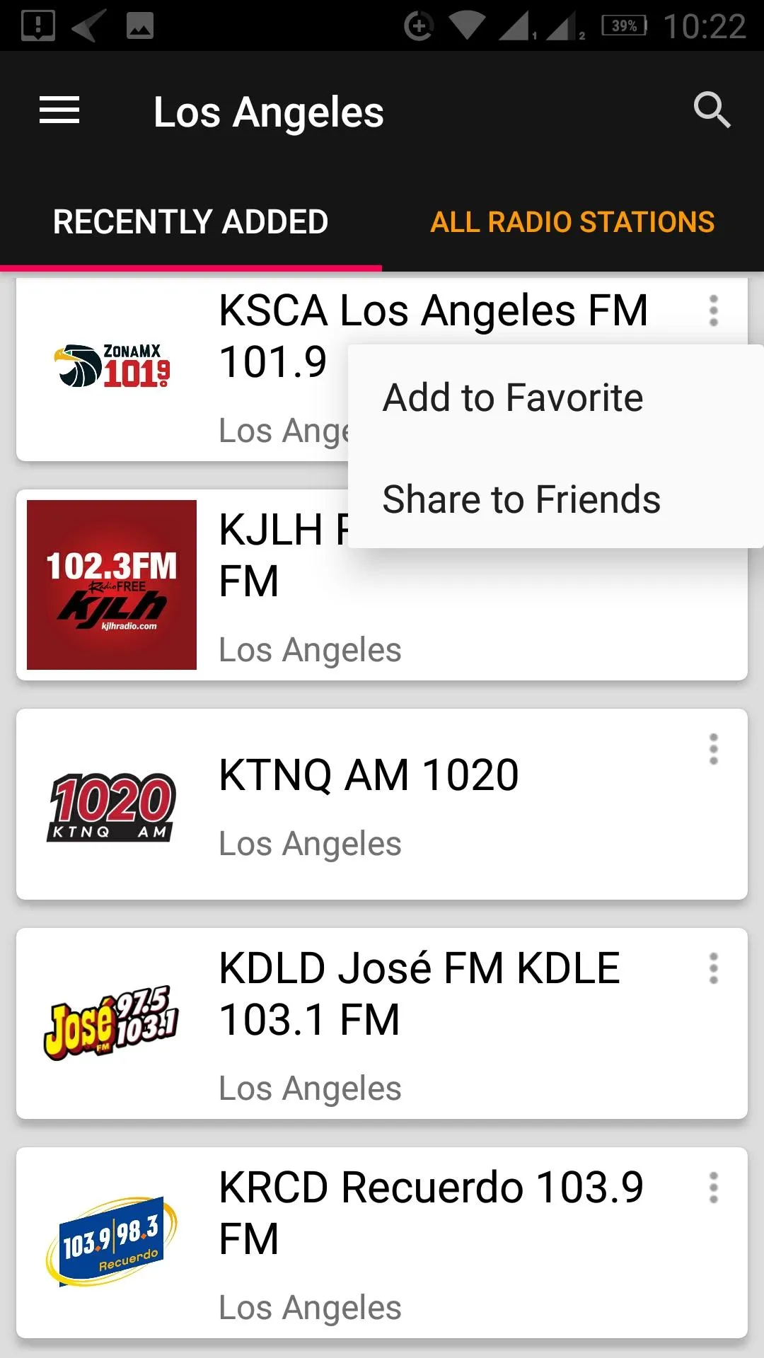 Los Angeles Radio Stations | Indus Appstore | Screenshot