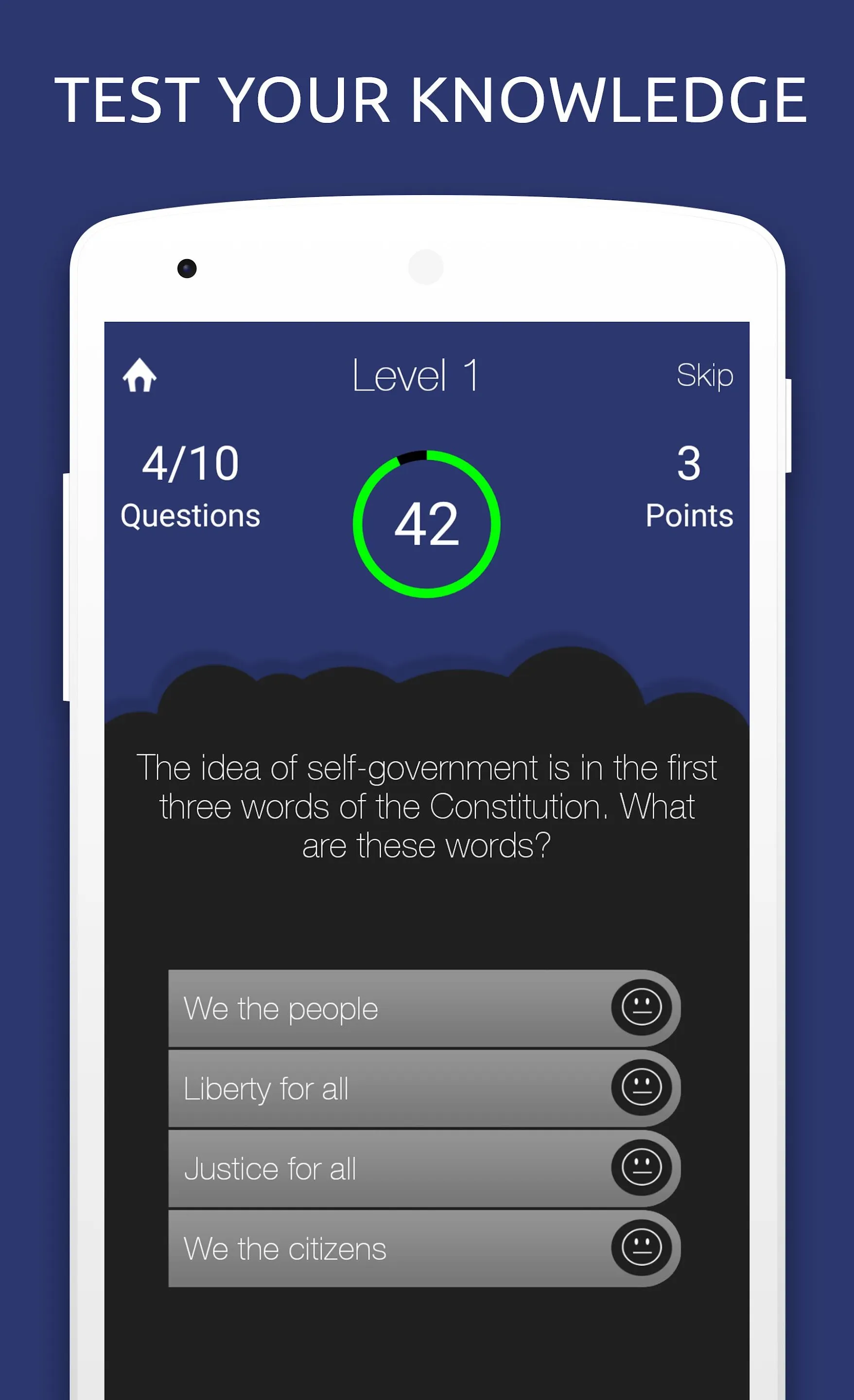 US Citizenship Test Civic Quiz | Indus Appstore | Screenshot