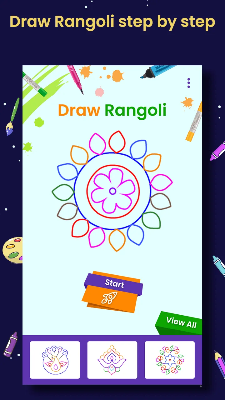 Draw Rangoli Step By Step | Indus Appstore | Screenshot