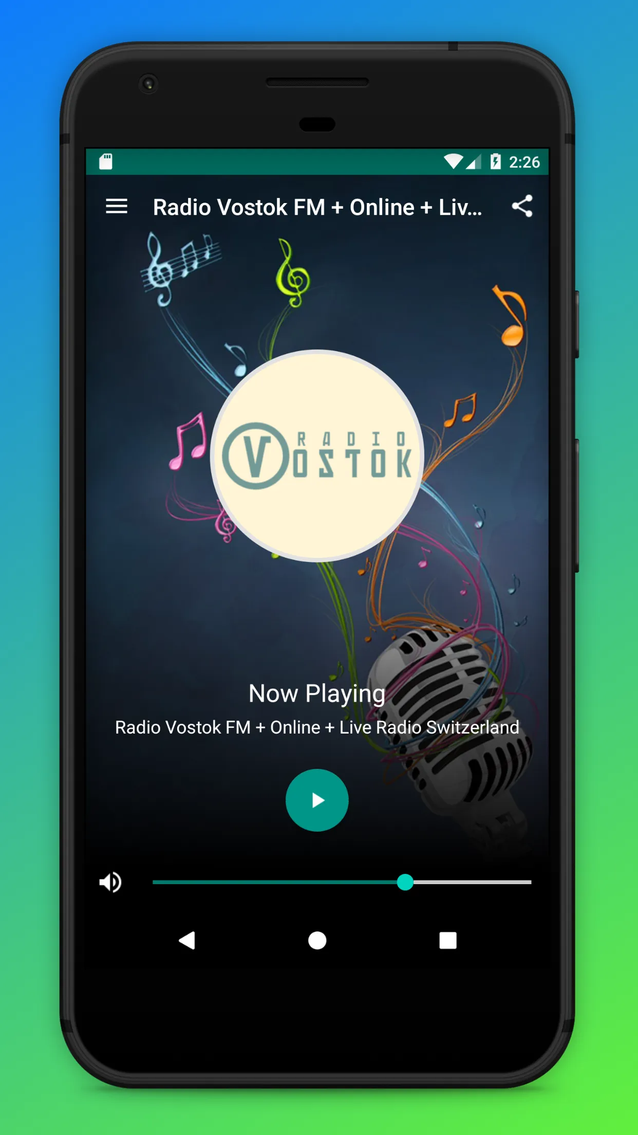 Radio Vostok FM Schweiz Online | Indus Appstore | Screenshot