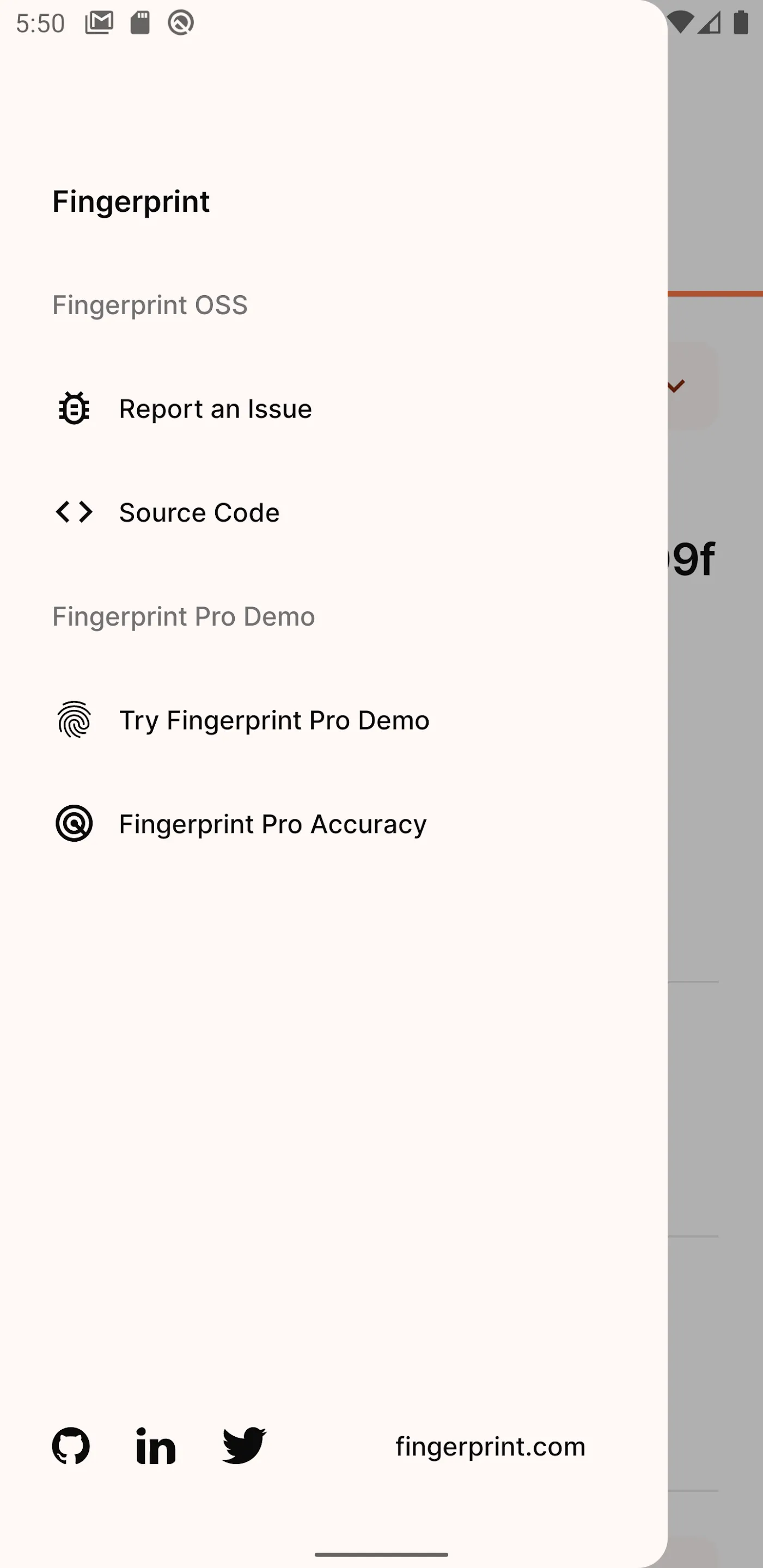 Fingerprint OSS Demo | Indus Appstore | Screenshot