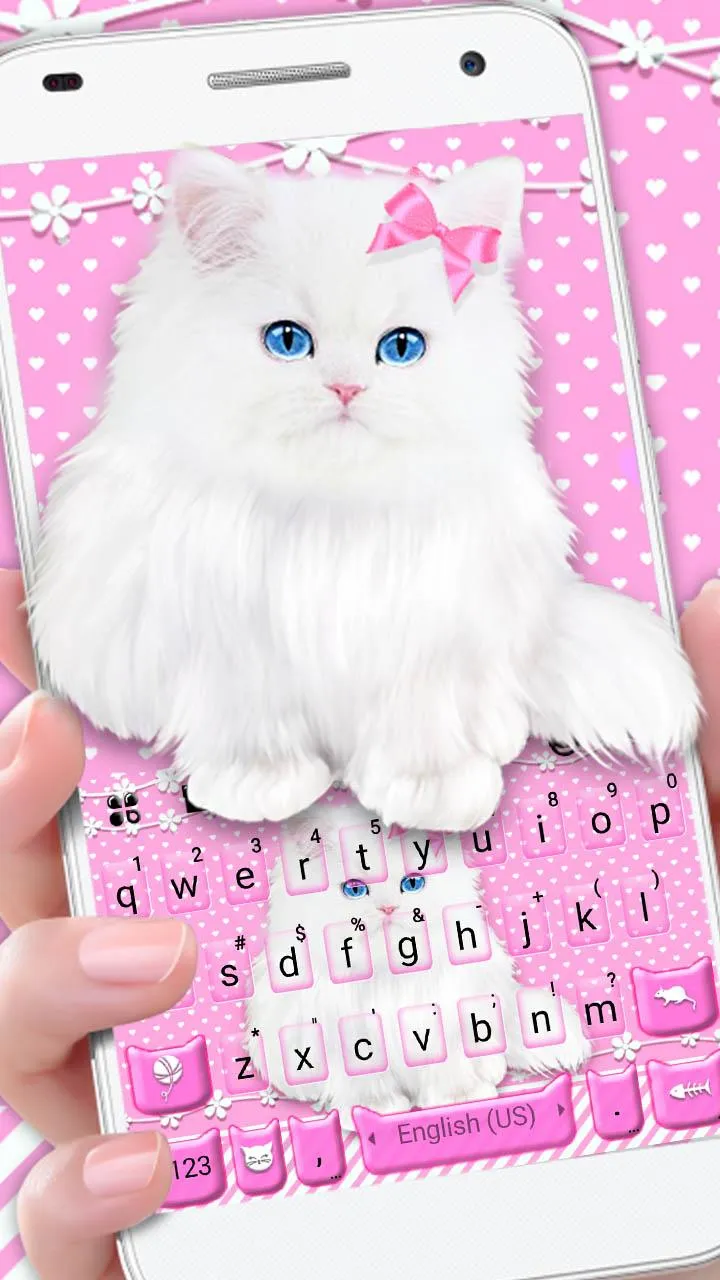 Fluffy Pink Cat Theme | Indus Appstore | Screenshot