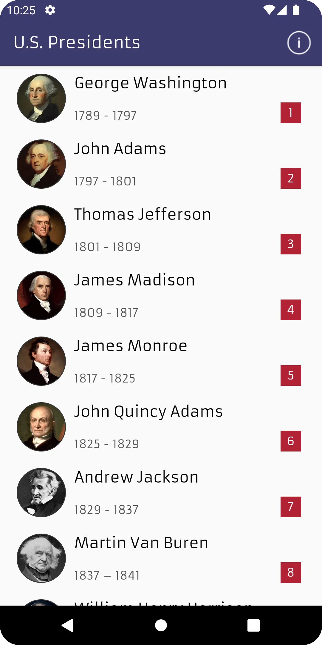 The U.S. Presidents | Indus Appstore | Screenshot