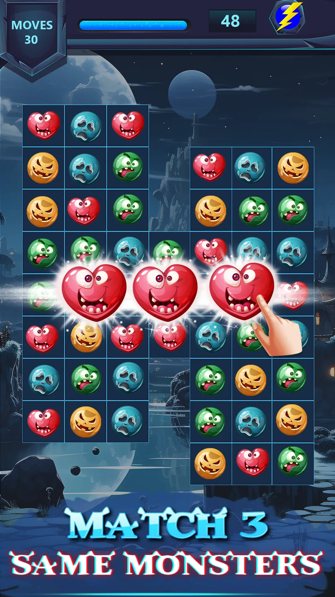 Monster Face Match 3 Puzzle | Indus Appstore | Screenshot