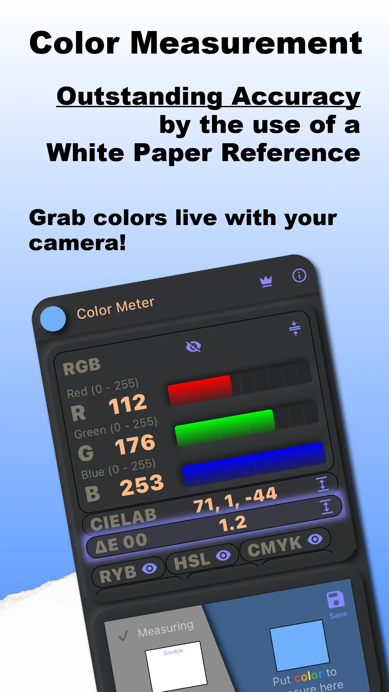 Color Meter - RGB HSL CMYK RYB | Indus Appstore | Screenshot