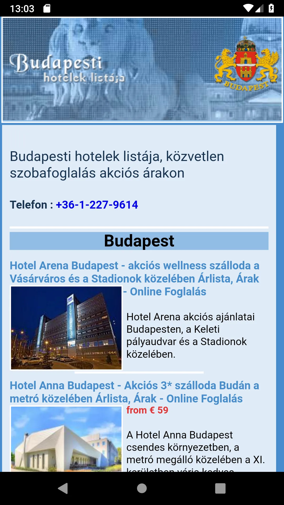 Szállás Budapesten, budapesti  | Indus Appstore | Screenshot